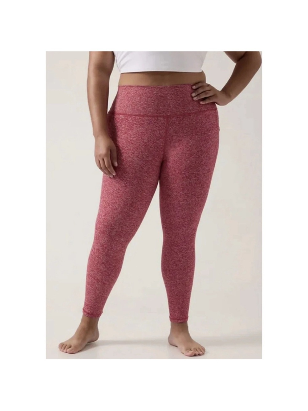 Athleta Salutation Stash Pocket Softluxe Tight in Decadent Red/ Antique, size 3X